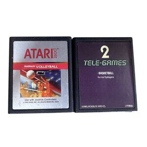 Vintage Atari 2600 Games 2 Games 2 Tele-Games Basketball & Realsports Volleyball